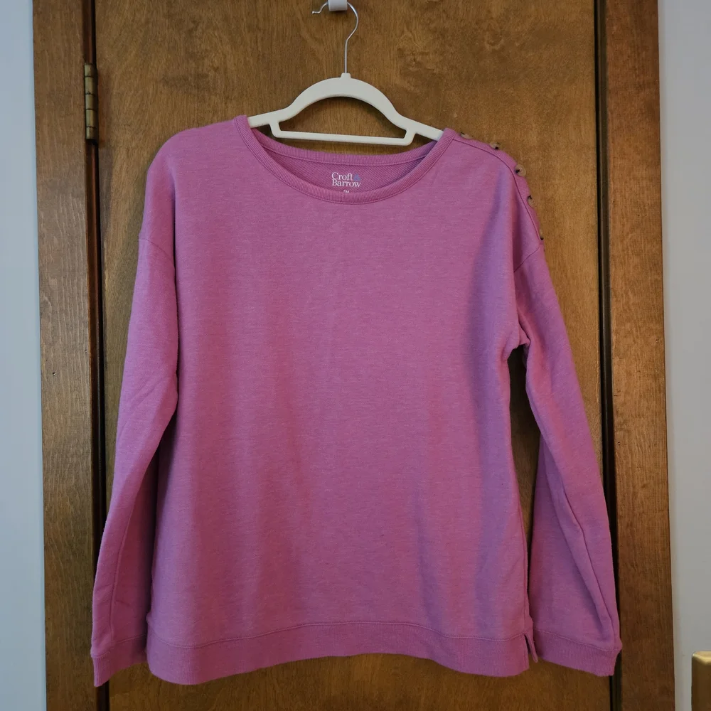 Croft & Barrow Petite Pink Sweatshirt - Picture 3 of 11